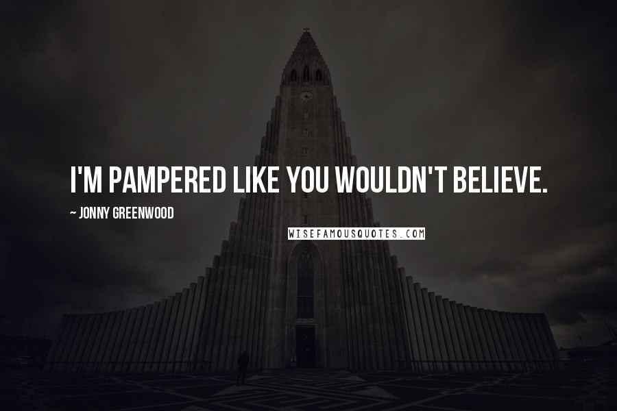 Jonny Greenwood Quotes: I'm pampered like you wouldn't believe.