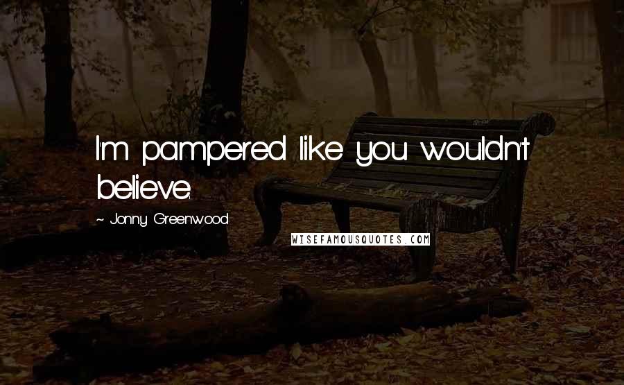 Jonny Greenwood Quotes: I'm pampered like you wouldn't believe.