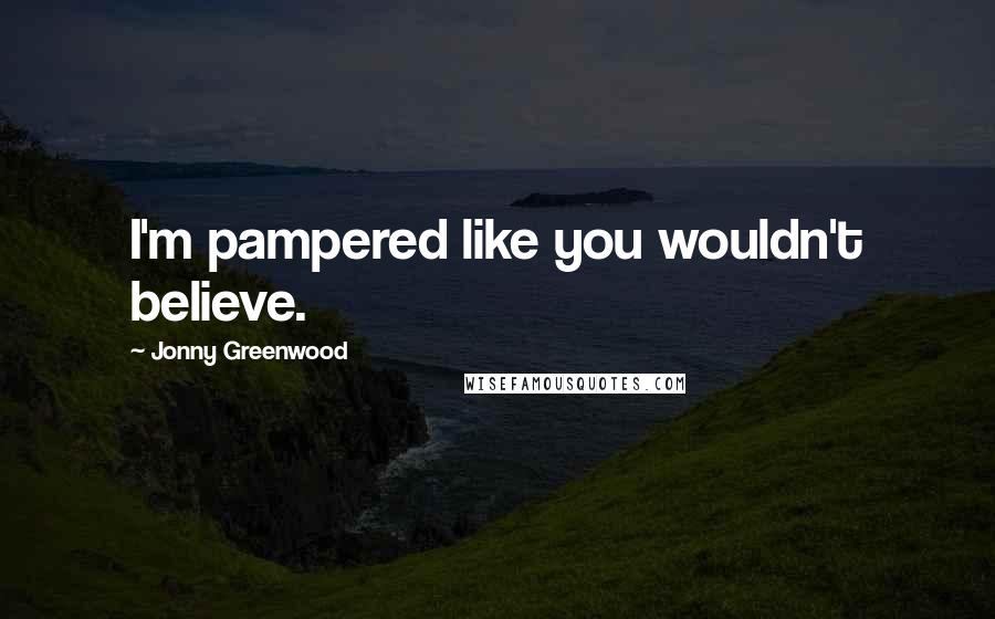 Jonny Greenwood Quotes: I'm pampered like you wouldn't believe.