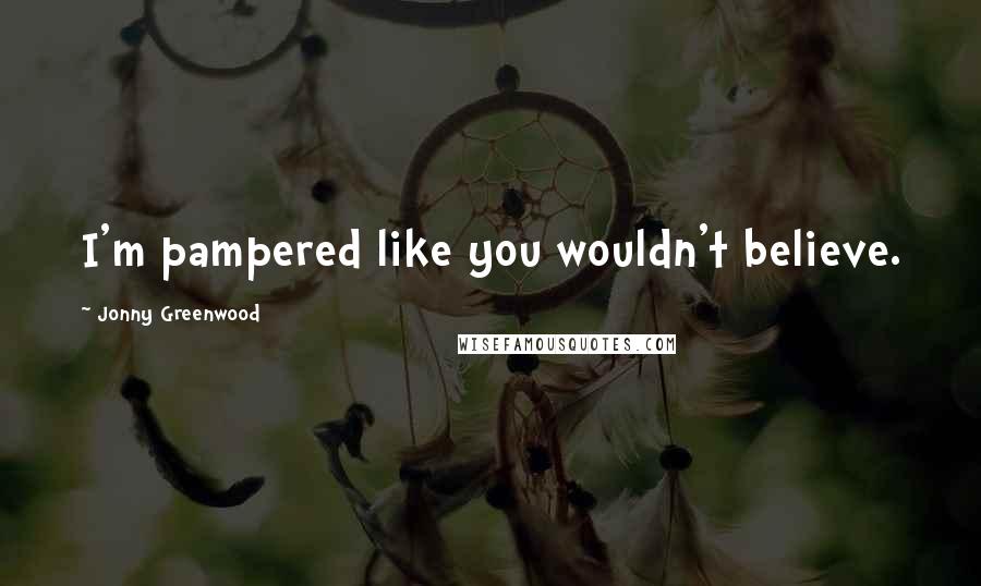 Jonny Greenwood Quotes: I'm pampered like you wouldn't believe.