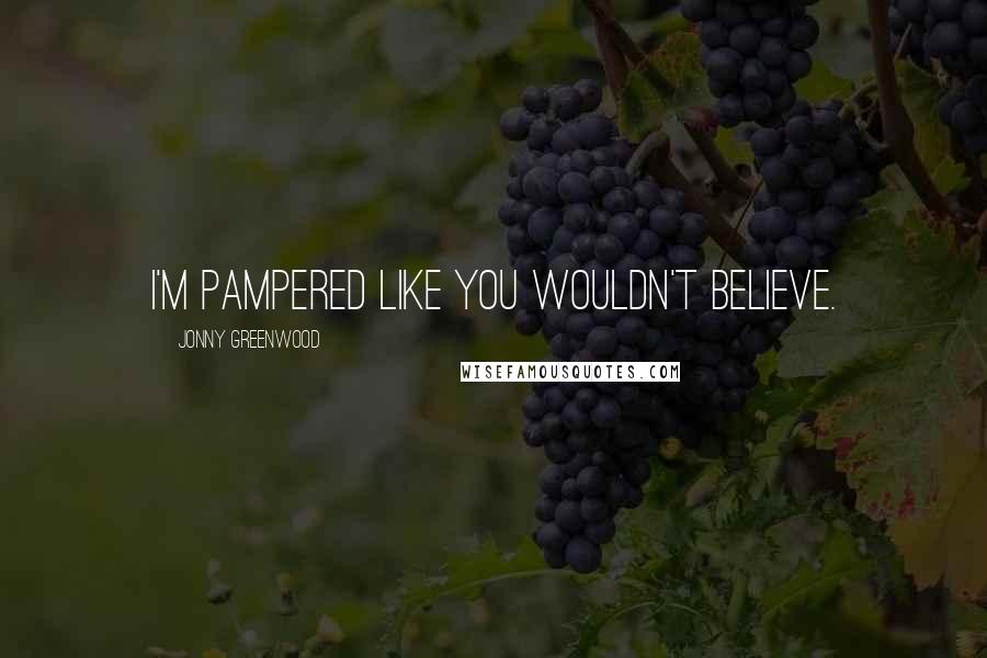 Jonny Greenwood Quotes: I'm pampered like you wouldn't believe.