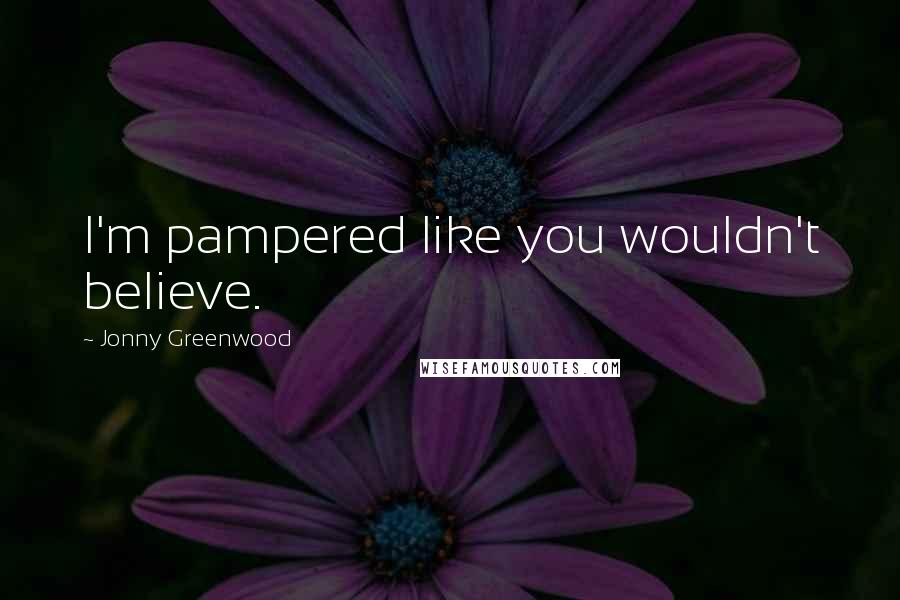 Jonny Greenwood Quotes: I'm pampered like you wouldn't believe.