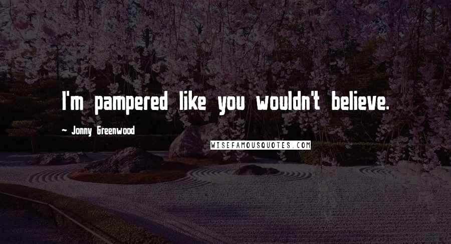 Jonny Greenwood Quotes: I'm pampered like you wouldn't believe.