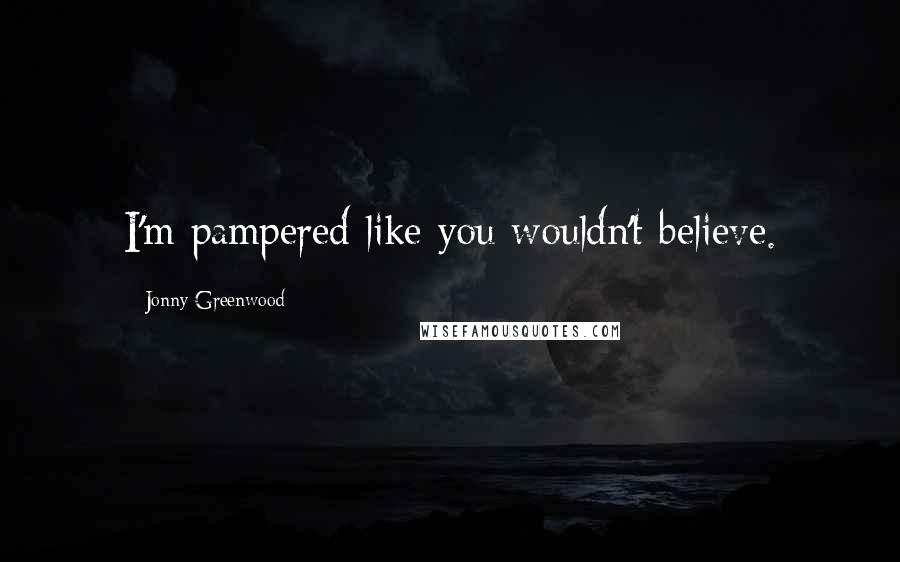 Jonny Greenwood Quotes: I'm pampered like you wouldn't believe.