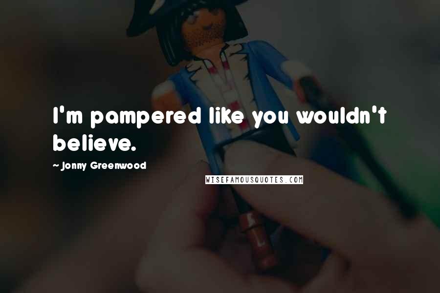 Jonny Greenwood Quotes: I'm pampered like you wouldn't believe.
