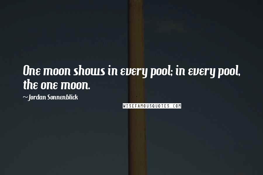 Jordan Sonnenblick Quotes: One moon shows in every pool; in every pool, the one moon.
