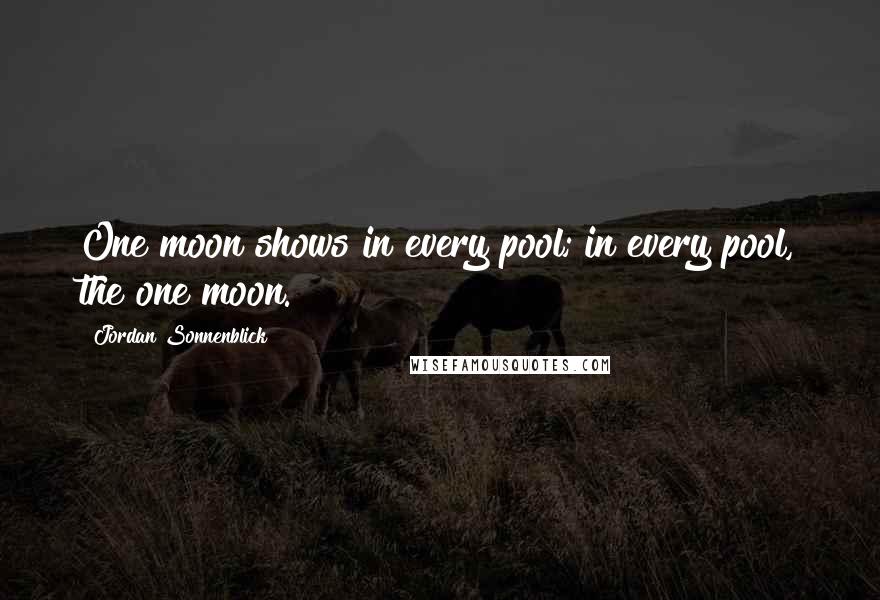 Jordan Sonnenblick Quotes: One moon shows in every pool; in every pool, the one moon.