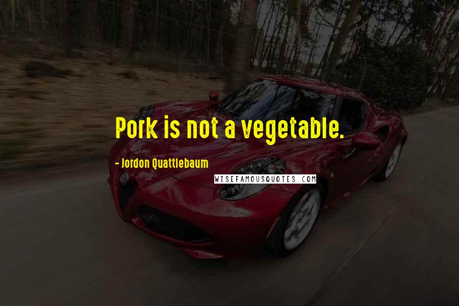 Jordon Quattlebaum Quotes: Pork is not a vegetable.