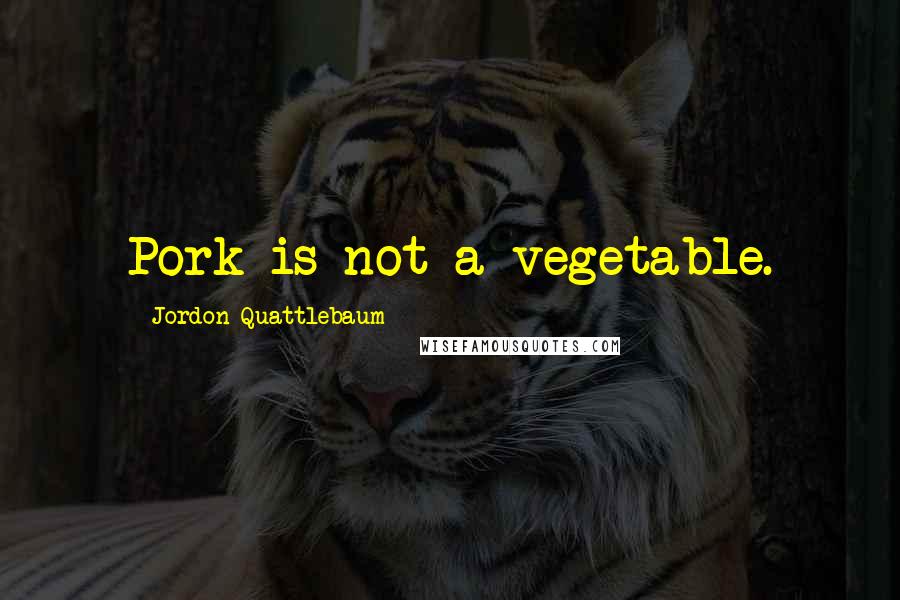 Jordon Quattlebaum Quotes: Pork is not a vegetable.