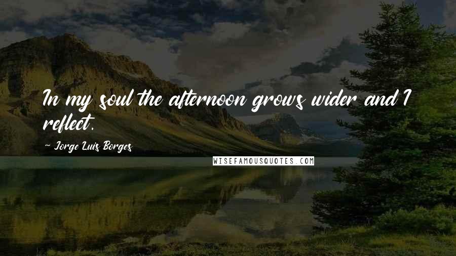 Jorge Luis Borges Quotes: In my soul the afternoon grows wider and I reflect.