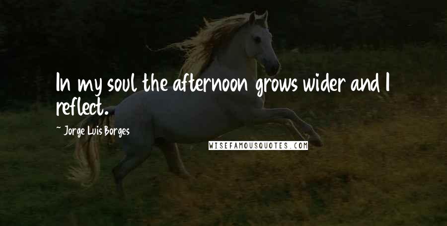 Jorge Luis Borges Quotes: In my soul the afternoon grows wider and I reflect.