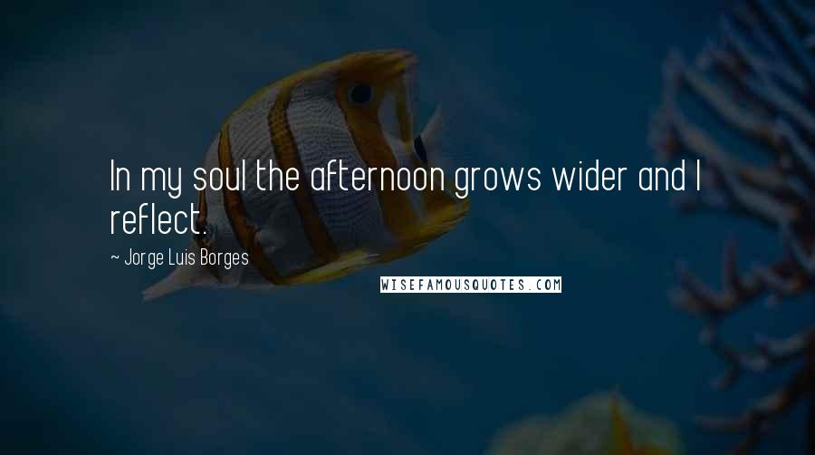 Jorge Luis Borges Quotes: In my soul the afternoon grows wider and I reflect.