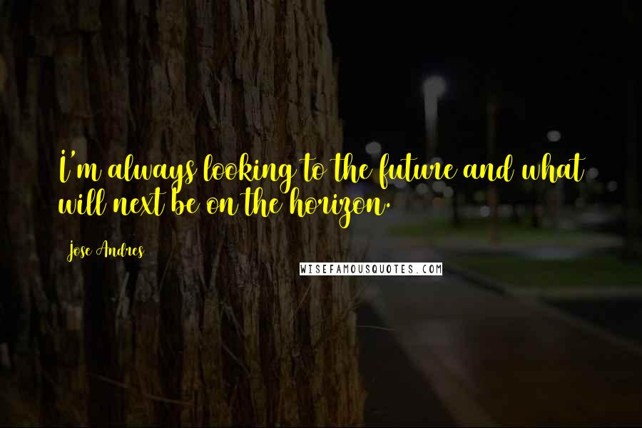 Jose Andres Quotes: I'm always looking to the future and what will next be on the horizon.