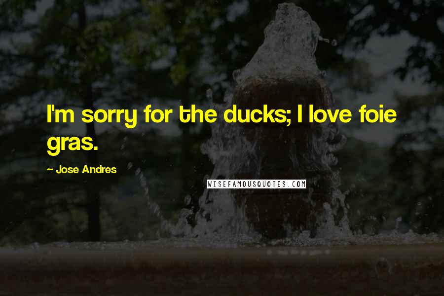 Jose Andres Quotes: I'm sorry for the ducks; I love foie gras.