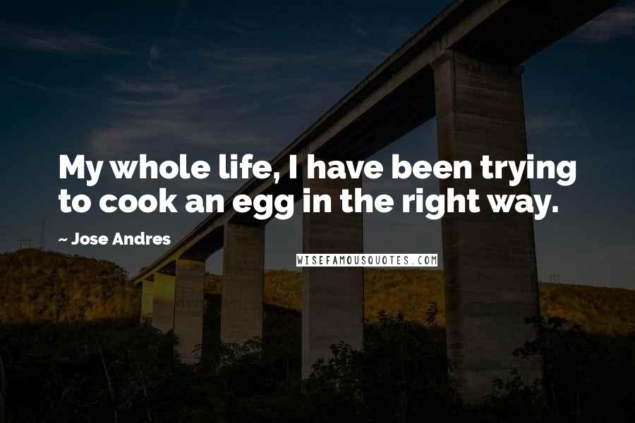 Jose Andres Quotes: My whole life, I have been trying to cook an egg in the right way.