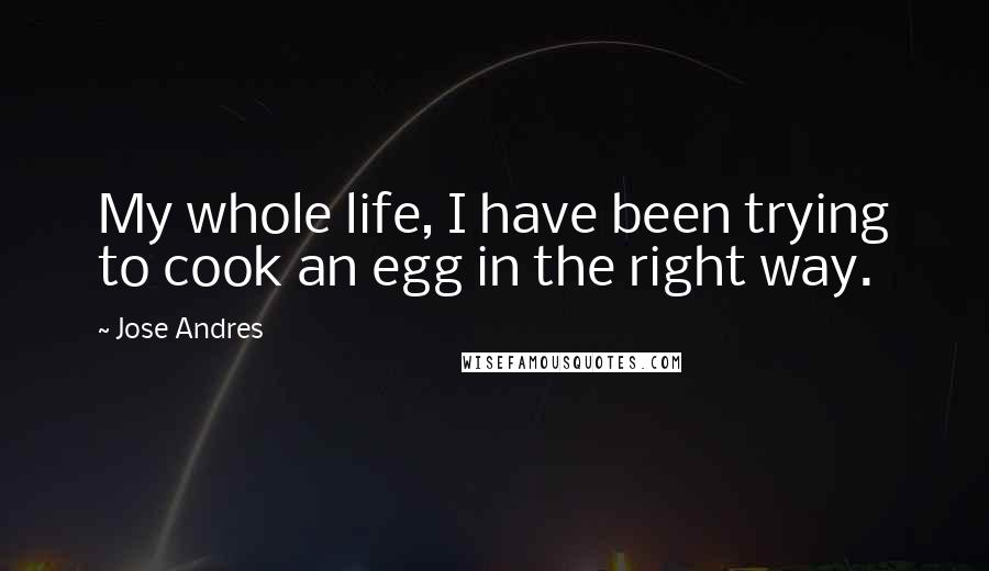 Jose Andres Quotes: My whole life, I have been trying to cook an egg in the right way.