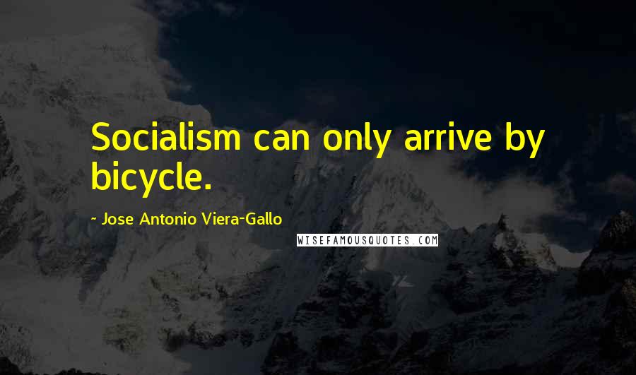 Jose Antonio Viera-Gallo Quotes: Socialism can only arrive by bicycle.