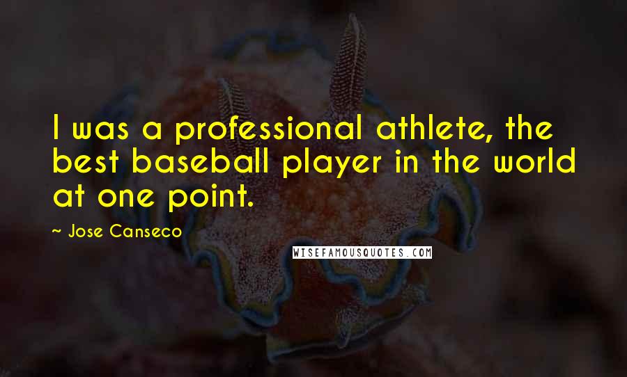 Jose Canseco Quotes: I was a professional athlete, the best baseball player in the world at one point.