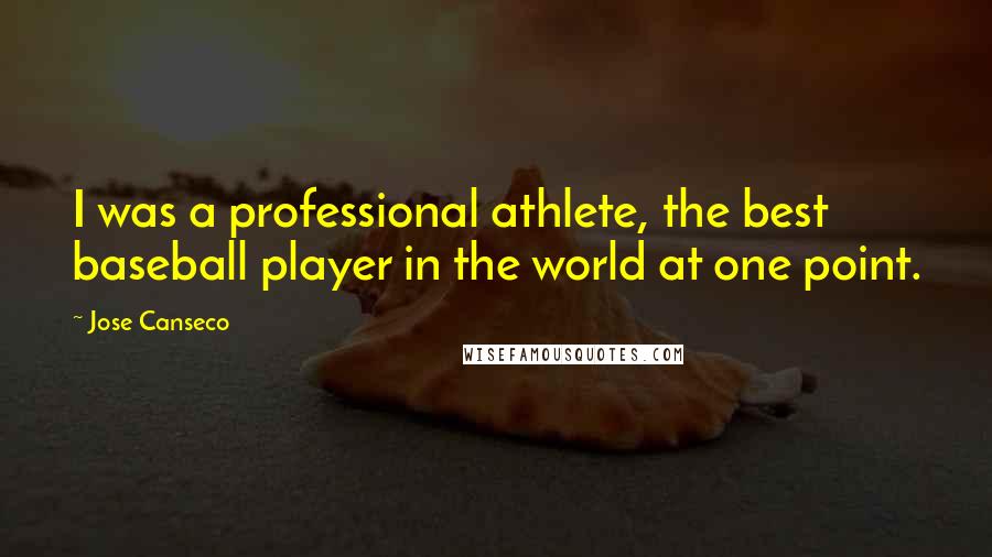 Jose Canseco Quotes: I was a professional athlete, the best baseball player in the world at one point.