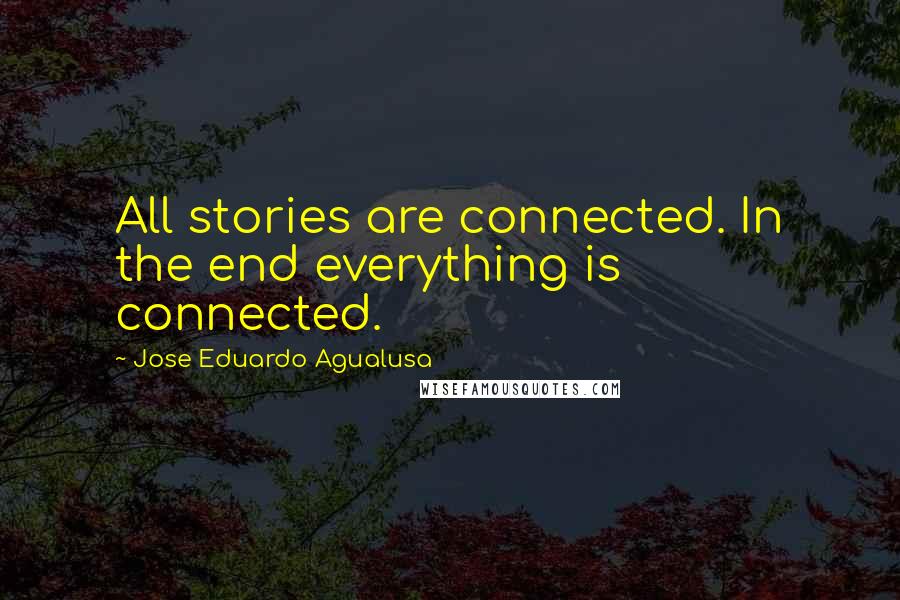 Jose Eduardo Agualusa Quotes: All stories are connected. In the end everything is connected.