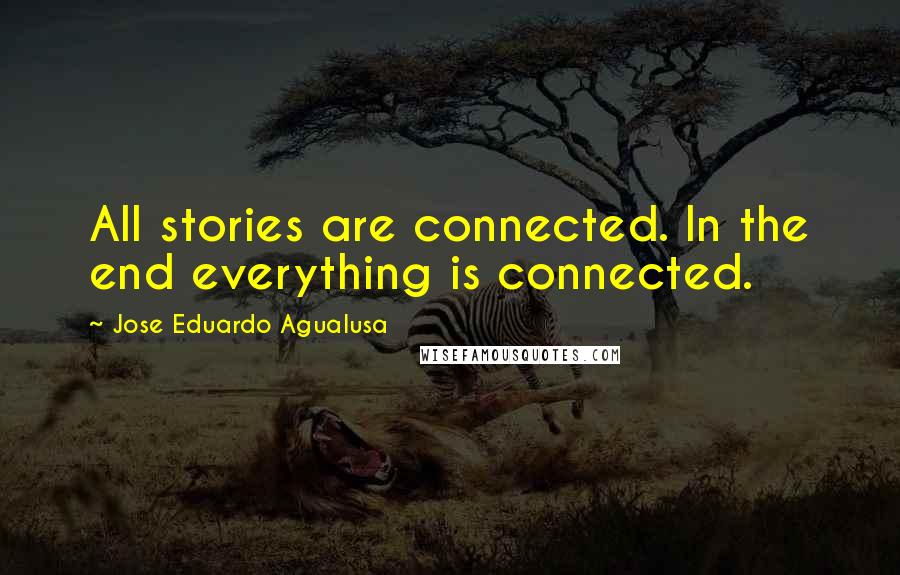 Jose Eduardo Agualusa Quotes: All stories are connected. In the end everything is connected.