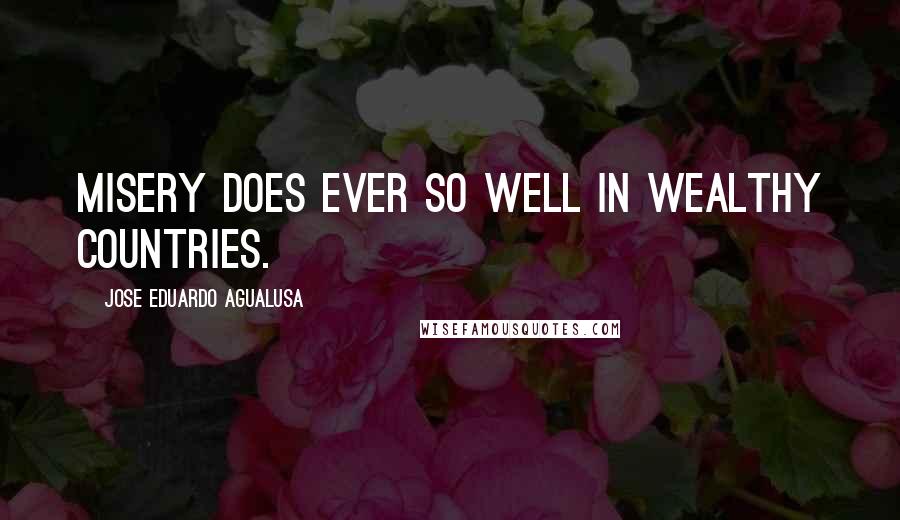 Jose Eduardo Agualusa Quotes: Misery does ever so well in wealthy countries.