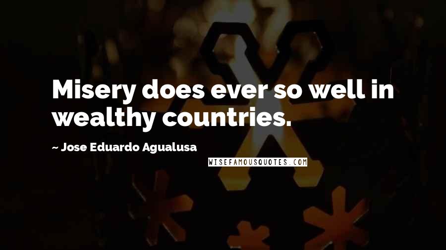 Jose Eduardo Agualusa Quotes: Misery does ever so well in wealthy countries.