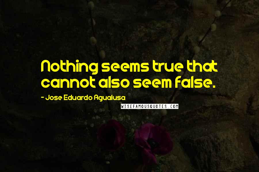 Jose Eduardo Agualusa Quotes: Nothing seems true that cannot also seem false.