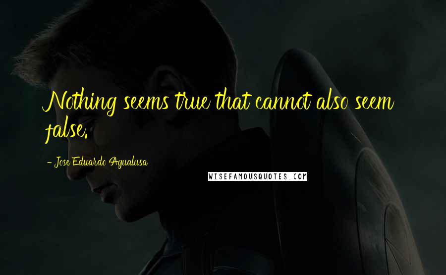 Jose Eduardo Agualusa Quotes: Nothing seems true that cannot also seem false.