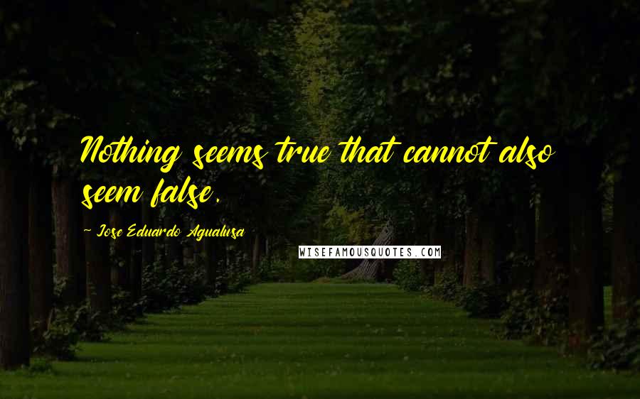 Jose Eduardo Agualusa Quotes: Nothing seems true that cannot also seem false.