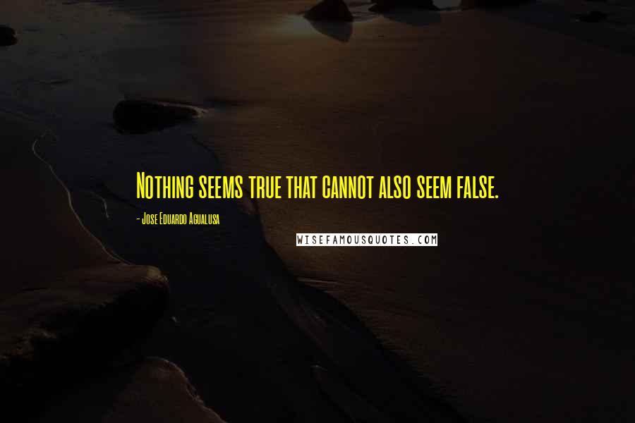 Jose Eduardo Agualusa Quotes: Nothing seems true that cannot also seem false.