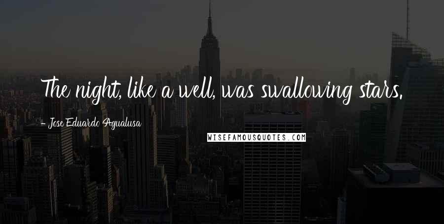 Jose Eduardo Agualusa Quotes: The night, like a well, was swallowing stars.
