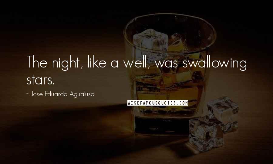 Jose Eduardo Agualusa Quotes: The night, like a well, was swallowing stars.