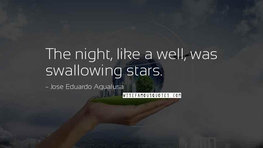 Jose Eduardo Agualusa Quotes: The night, like a well, was swallowing stars.