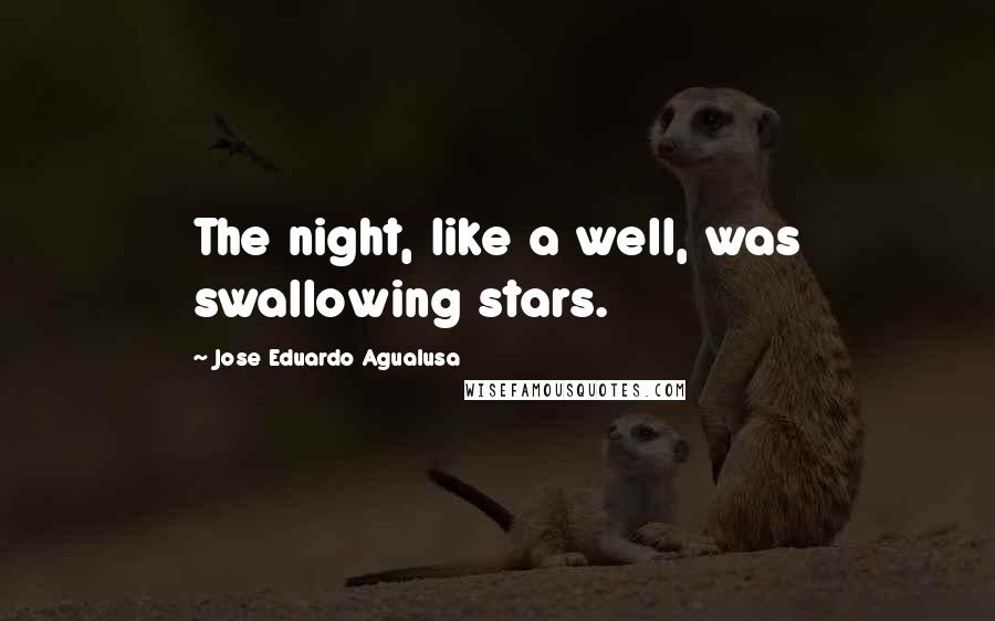 Jose Eduardo Agualusa Quotes: The night, like a well, was swallowing stars.
