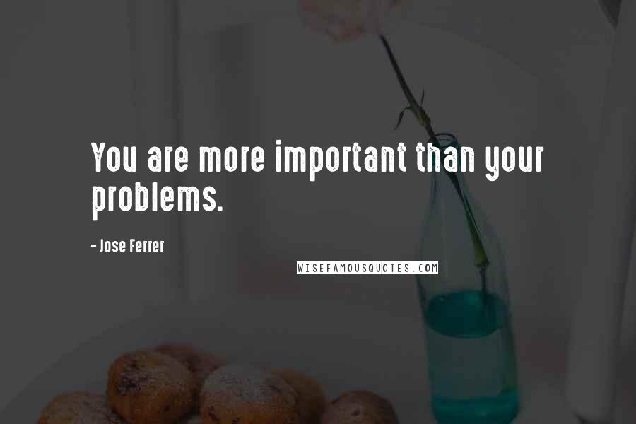 Jose Ferrer Quotes: You are more important than your problems.