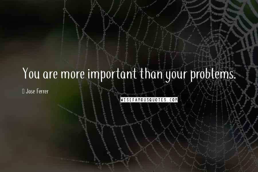 Jose Ferrer Quotes: You are more important than your problems.