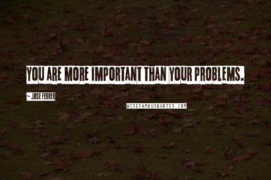 Jose Ferrer Quotes: You are more important than your problems.