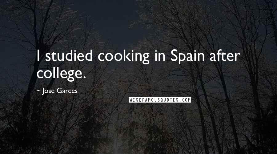 Jose Garces Quotes: I studied cooking in Spain after college.