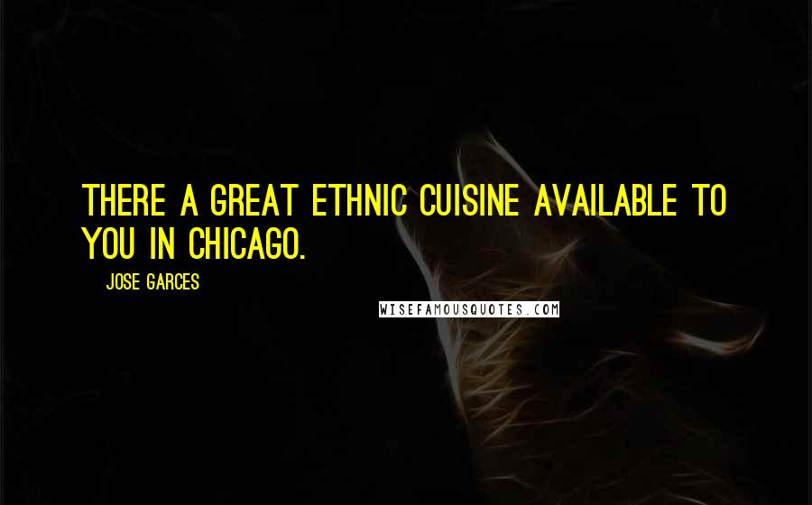 Jose Garces Quotes: There a great ethnic cuisine available to you in Chicago.