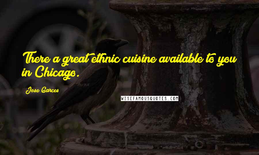 Jose Garces Quotes: There a great ethnic cuisine available to you in Chicago.