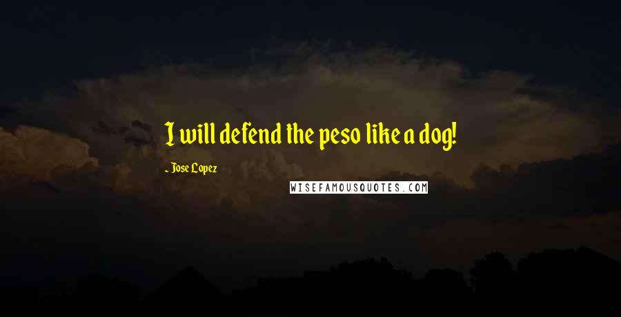 Jose Lopez Quotes: I will defend the peso like a dog!