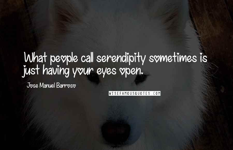 Jose Manuel Barroso Quotes: What people call serendipity sometimes is just having your eyes open.