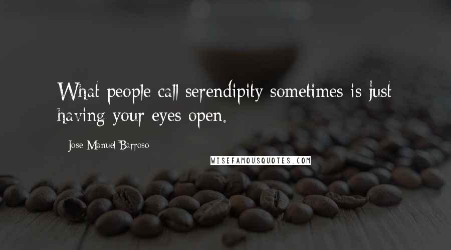 Jose Manuel Barroso Quotes: What people call serendipity sometimes is just having your eyes open.