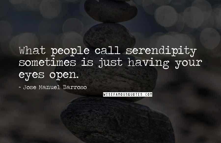 Jose Manuel Barroso Quotes: What people call serendipity sometimes is just having your eyes open.