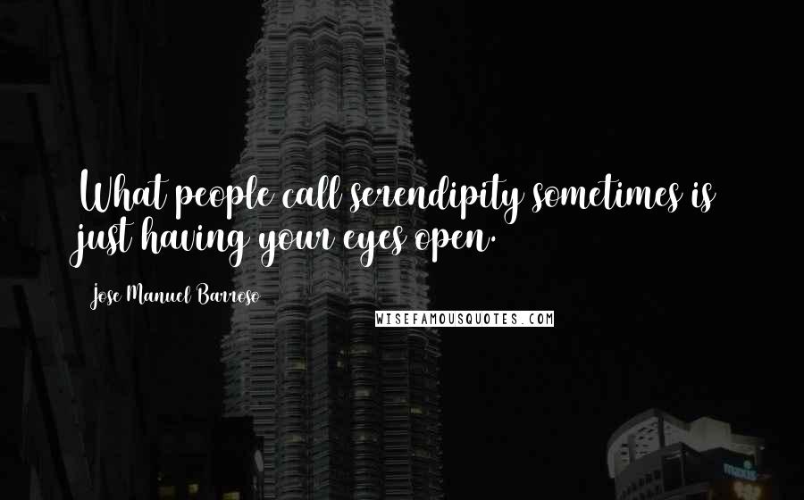 Jose Manuel Barroso Quotes: What people call serendipity sometimes is just having your eyes open.