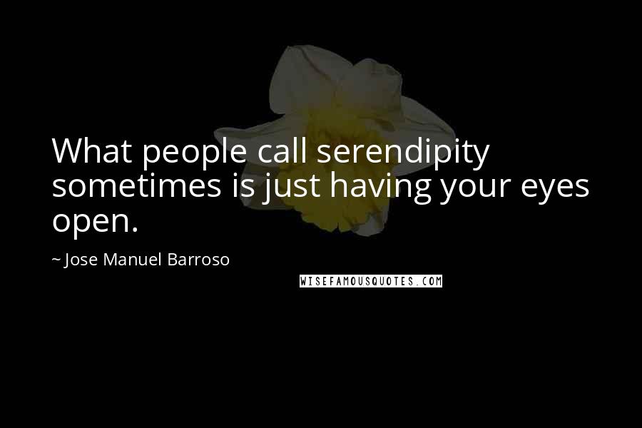 Jose Manuel Barroso Quotes: What people call serendipity sometimes is just having your eyes open.