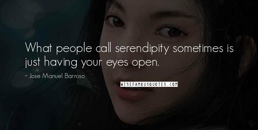 Jose Manuel Barroso Quotes: What people call serendipity sometimes is just having your eyes open.