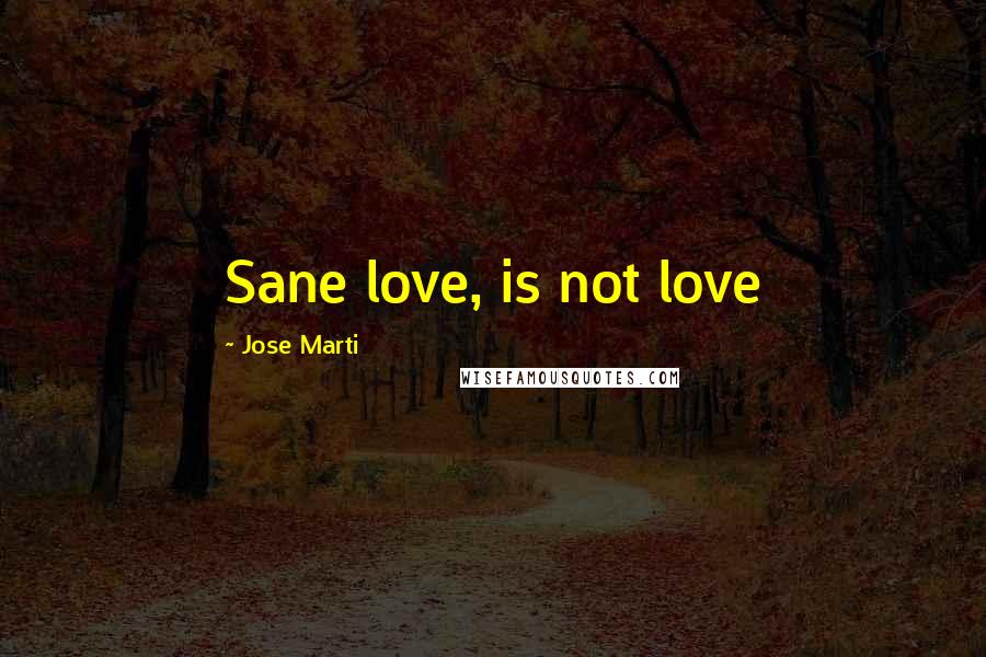 Jose Marti Quotes: Sane love, is not love