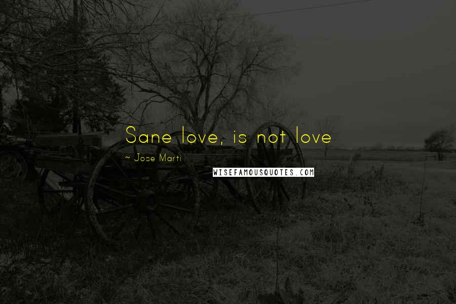 Jose Marti Quotes: Sane love, is not love